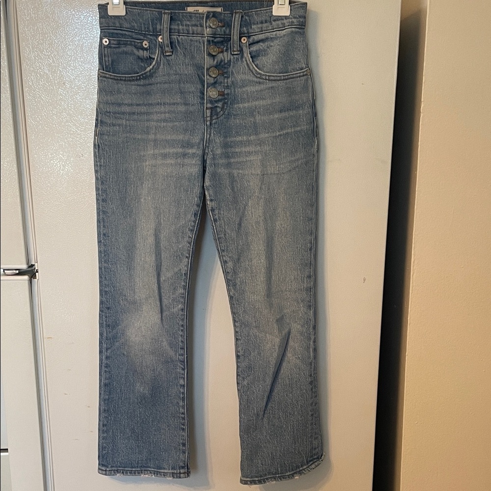 Madewell 23 Cotton Cali‎ Demi-Boot Light Blue Jeans